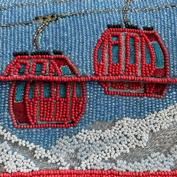 Anthropologie Fiona Beaded Bag Winter Edition— Ski Lift - Picture 6 of 7